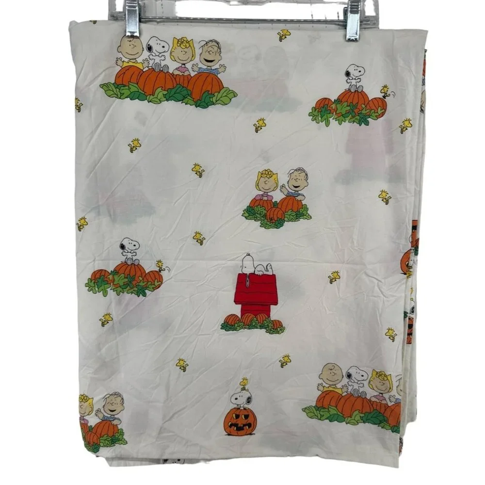 Peanuts Great Pumpkin Flat Sheet Twin Cotton Halloween Snoopy Charlie Brown